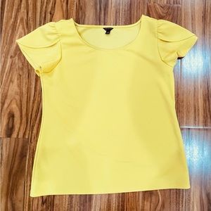 Ann Taylor Tulip Sleeve Blouse, Yellow, Size Medium